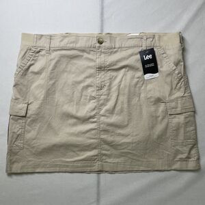 NWT Lee Cargo Skort Mid Rise Regular Fit Beige Women's Size 22